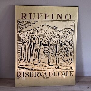 Fuffino Riserva Ducale Wine Sign Spirits Advertising Metal RARE Plaque 13" x 10"